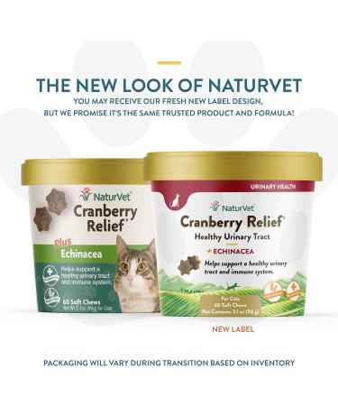 NaturVet Cranberry Relief & Echinacea Cat Soft Chew Cup Healthy Urinary 60ct - Buy Online on GoSupps.com