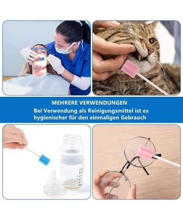 Voarge 100 Mouth Care Sticks - Disposable Oral Hygiene Sponges for Clean Mouths | Cotton Sponge Mouthpieces - Blue - Buy Online on GoSupps.com