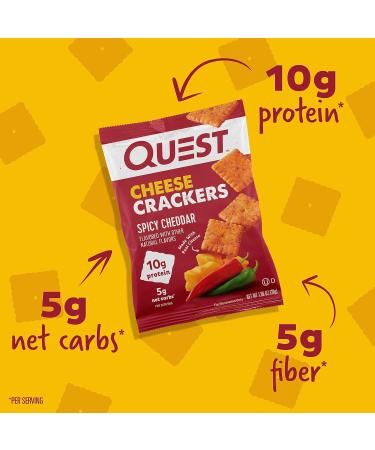 Quest Dipped Cookies & Cream Protein Bars and Spicy Cheddar Cheese Crackers Bundle 12 Count Each - Buy Online on GoSupps.com