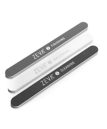 ZEVA Nail Buffing File Replacement Set - 3 Piece Professional Nail Tool - Durable High-Quality Crystal Made Protects Nails While Keeping Them Smooth  Strong  and Shiny
