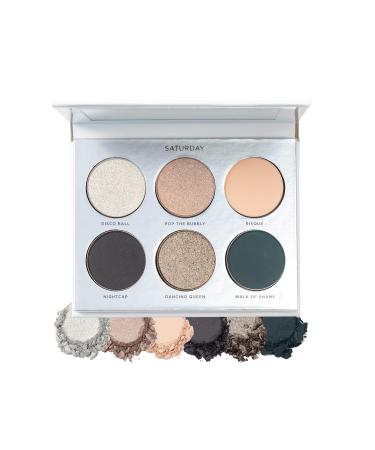 P R MINERALS On Point Eyeshadow Palette  Matte  Shimmer & Metallic Shades  Skincare-Infused Formula Saturday (Bolds) 0.16 Ounce (Pack of 1)