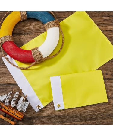 2 Pcs Yellow Nautical Quarantine Flags | Solid Color Nylon Boat Flags 12 x 18 - Buy Online on GoSupps.com