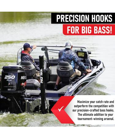 Bass Fishing Hooks Assortment - 150 Offset Hooks for Texas Rig Bass Fishing with Plastic Worms - Freshwater Fish Hook Set - Buy Online on GoSupps.com