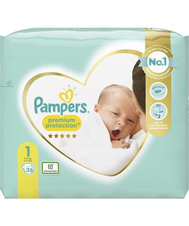 Pampers Baby Diapers Size 1 (2-5kg) - 26 Pieces Premium Protection & Softest Comfort | International Shipping Available - Buy Online on GoSupps.com