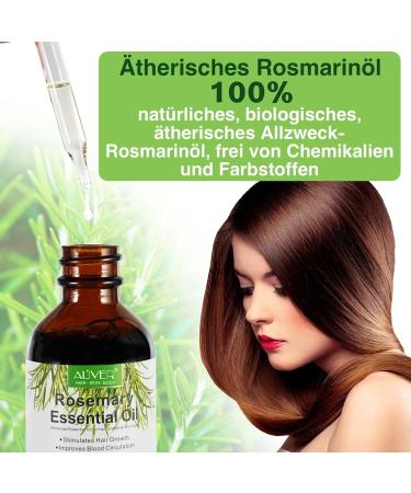 P-Beauty Rosemary Oil | Essential Oil for Hair Growth | Bio & Vegan | Pure Quality | 60ml | Ideal for Scalp Hair & Massage - Buy Online on GoSupps.com