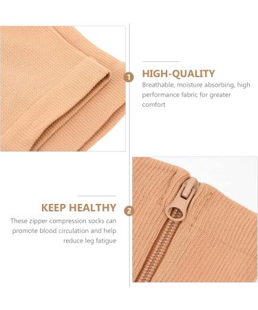 Faruta Knee-High Toe Socks - Support Stockings with Zipper for Walking & Running | Relief for Varicose Veins | Size L/XL Skin Color - Buy Online on GoSupps.com
