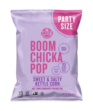 Angie's BOOMCHICKAPOP Sweet and Salty Kettle Corn Popcorn, Gluten Free, Party Size 10 oz. Sweet-And-Salty