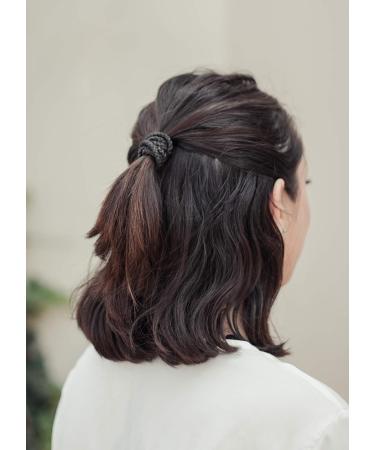 Kitsch 8 Piece Elastic Hair Ties for Women - Black Hair Bands for Ponytails - Thick & Thin Hair Elastics - Holiday Gift Accessories for Girls - Buy Online on GoSupps.com