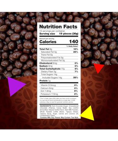 LaetaFood Premium Dark Chocolate Espresso Coffee Beans - 1lb Bag - Buy Online on GoSupps.com