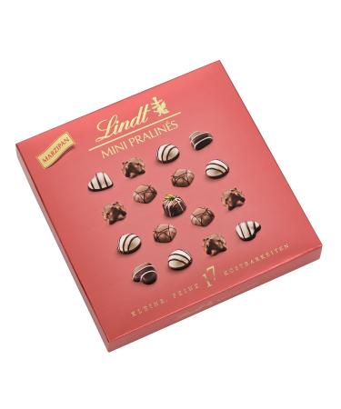 Lindt chocolate - marzipan mini pralin s |90 g |Praline box with 17 chocolates each in 6 delicious varieties |Praline gift |Chocolate gift marzipan 90 g
