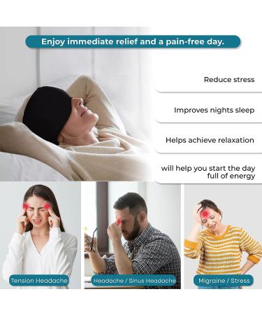G.A.C.H. Headache Hat - Migraine Relief Cap for Cold and Hot Therapy | Sinus & Stress Relief, Tension, Puffy Eyes | Black Face Mask - Buy Online on GoSupps.com