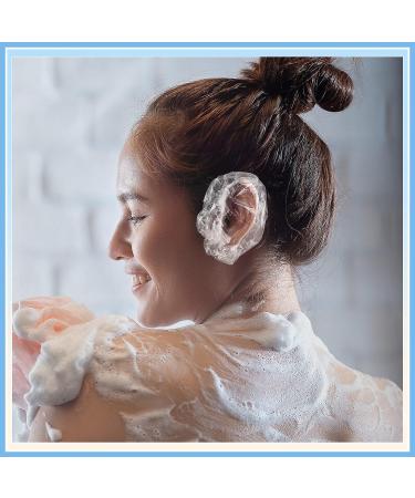 Sabary 1500 Pcs Waterproof Disposable Ear Covers for Shower - Clear Plastic Ear Protectors for Hair Dye, Bathing, Spa | Bulk Pack - Buy Online on GoSupps.com