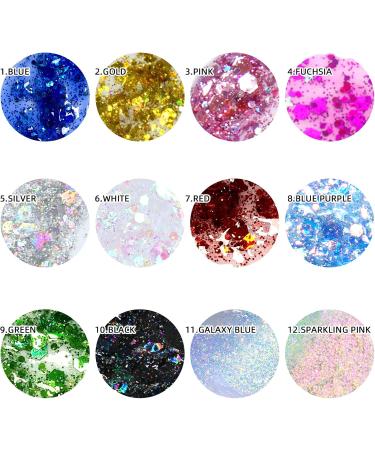  Prreal Glitter gel for the body face and face. Holographic glitter for festival makeup 100 ml (white + pink) - Buy Online on GoSupps.com