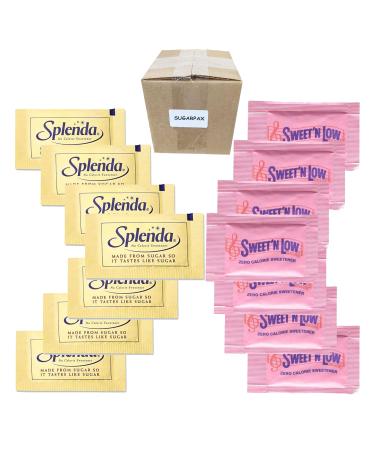 SugarPax - 100 Splenda + 100 Sweet N Low Sweetener | Zero Calorie Sweetner Bundle | Ideal for 200 Servings of Coffee/Tea