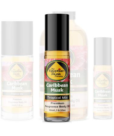 WagsMarket The Egyptian Musk Factory Caribbean Musk Perfume Oil for Men and Women Choose from 0.33oz Roll On to 4oz Glass Bottle (0.33oz Roll On)