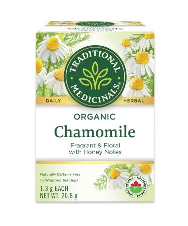 Traditional Medicinals - Organic Chamomile Herbal Tea (Pack of 1) - Soothing and Relaxing - 16 Tea Bags Total Tea Chamomile 16 Count (Pack of 1)