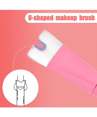 Buy U-Shaped Nose Contour Brush | Dual End Makeup Brush for Sculpting Cheekbones | Pro Contour Duo Brush - Pink - Buy Online on GoSupps.com
