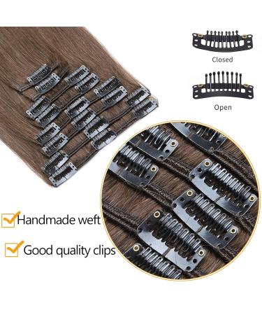 SEGO Double Drawn Clip-In Hair Extensions - Real Remy Hair Medium Brown #4 24 (61cm) 90g - Heat-Resistant 8-Part Set - Buy Online on GoSupps.com
