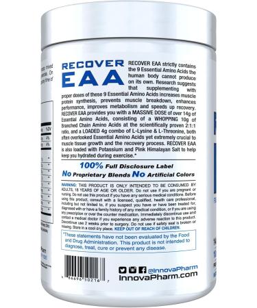 InnovaPharm RECOVER EAA Powder - Pink Lemonade Flavor - 19.5 oz | Buy Internationally for Optimal Muscle Recovery - Buy Online on GoSupps.com