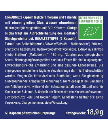 Ginkgo Biloba Capsules | 100% Bio Cognivia Extract | Brain Booster for Memory & Concentration | High Dose Lab Tested 100% Vegan - Buy Online on GoSupps.com