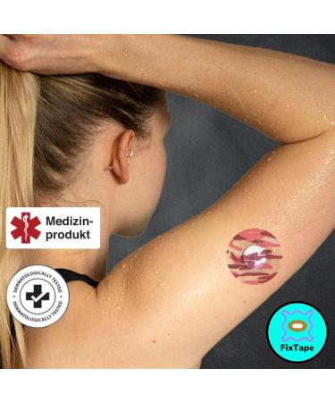 Fixtape Breathable Sensor Tape for Freestyle Libre 3 - Hypoallergenic Waterproof Self-Adhesive Patches (7 Pieces Camo Bloody) - High Comfort & Skin-Friendly - Buy Online on GoSupps.com