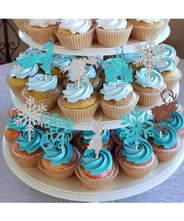 24 Pack Snowflake Cupcake Toppers Glitter Princess Deer Castles Snowflake Cupcake Picks for Winter Wonderland Snow Theme Birthday Christmas castles Party Cake Decorations Supplies 11 - Buy Online on GoSupps.com