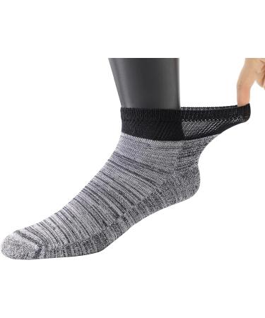 Yomandamor 5 Pairs Men's Bamboo Non-Slip Diabetic Low-Cut Socks (Size 10-13, Black) - Buy Online on GoSupps.com