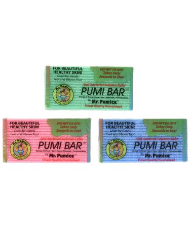 Mr. Pumice Callus Remover Pumi Bar: Pedicure Stone & Foot Scrubber - Medium Grit (4 Pack, Assorted Colors)