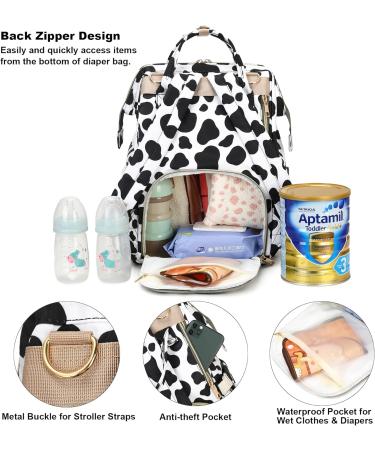 Mimfutu Baby Diaper Backpack - Stylish Cow Print Diaper Bag for Moms | International Shipping Available - Buy Online on GoSupps.com
