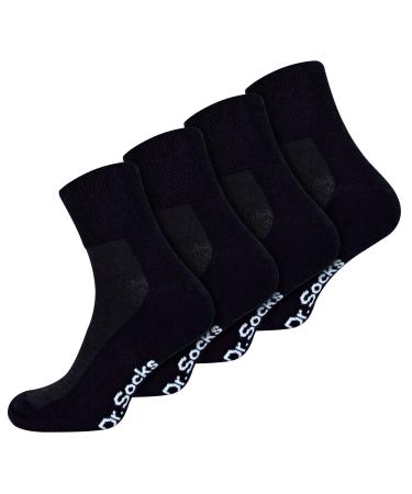 Dr.Socks Ankle Diabetic Socks for Swollen Feet Extra Wide Short Bamboo Socks 10-12 Black