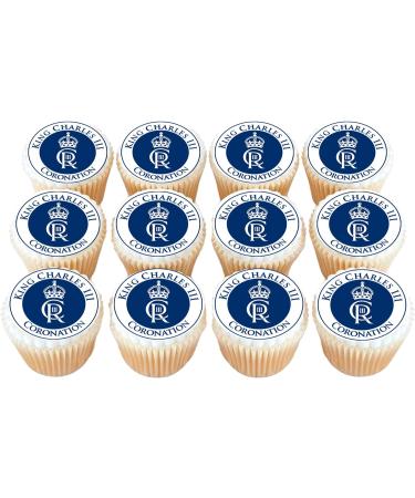 King Charles III Coronation Cupcake Toppers Edible Decorations Cake Party Wafer Card Icing Sheet - Pack of 12 - Buy Online on GoSupps.com