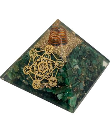 P&R UK Green Aventurine Orgonite Pyramid - Reiki Charged Healing Crystal for Chakra Meditation - Buy Online on GoSupps.com