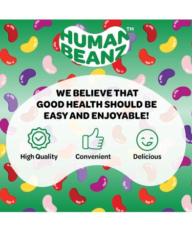 Human Beanz Fiber Jellybean Gummies - 150 Nutritional Vegetarian Supplements - Buy Online on GoSupps.com