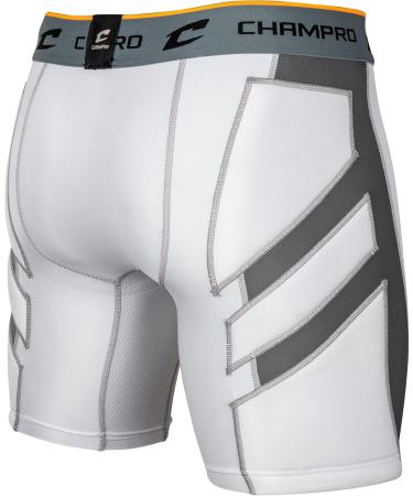 Champro Boys Wind Up Compression Sliding Shorts - White/Opulent Garden | Durable Polyester & Spandex | Perfect for Baseball & Softball - Buy Online on GoSupps.com