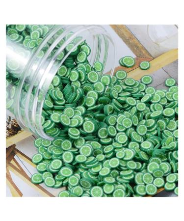 RT 65g Colorful Fruits Heart Polymer Slices Hot Clay Fake Sprinkles for Slime Filler DIY Nail Art Decoration Tiny Klei Accessories Y420 (Color : Limes)