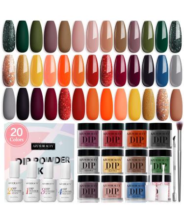 AZUREBEAUTY Color Changing Dip Powder Nail Set, Blue Green Pink Red Grey  Trend Ombre Cold Warm Temperature Mood French Nail Art Manicure DIY Salon