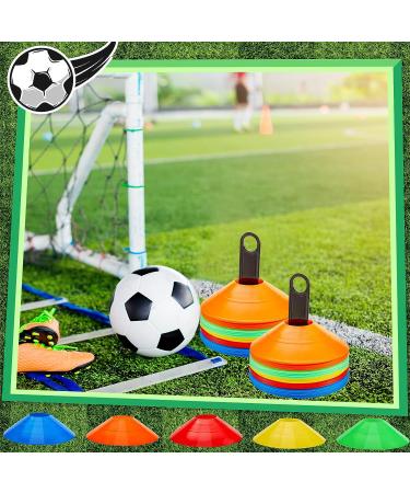 100 Soccer Agility Disc Cones Set with Holder - Multicolor Training Equipment for Kids - Ideal for Football, Basketball, Lacrosse & Tennis Practice - Buy Online on GoSupps.com