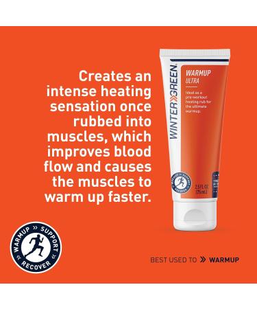 Wintergreen Muscle Warmup Ultra | Pre-Workout Heating Rub with Wintergreen Oil Menthol & Liquid Pepper | 2.5 Fl Oz - Buy Online on GoSupps.com