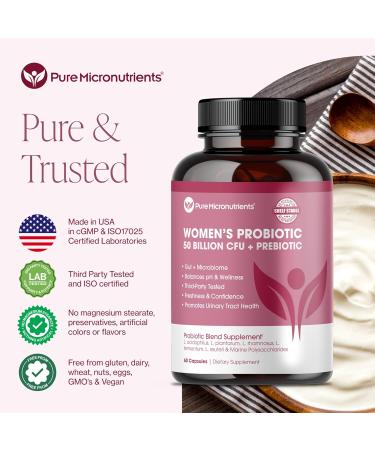 Probiotics for Women PH Balance & Vaginal Health Support 50 Billion CFU Per Serve Gut Digestive & Urinary Tract Care Lactobacillus & Prebiotics 60 Capsules - Buy Online on GoSupps.com