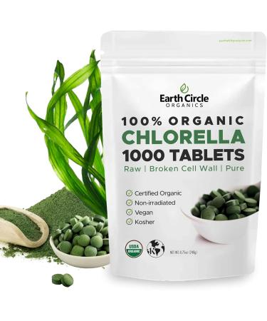 Organic Chlorella Tablets 1,000 Count | High Potency Superfood | Chlorophyll Pills from 100% Pure Green Algae | Broken Cell Wall for Max Absorption | Vegan, Kosher, Non-GMO | 4 Tabs per Day (1-Pack) - Buy Online on GoSupps.com
