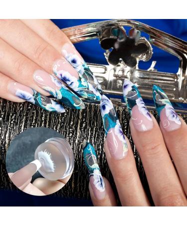 Stamping Transparent Nail Stamp kit Jelly French Stamper for Tip Nails with Scrapers 3D Nail Sticker Curve Stripes Nail Art Tools for French Manicure Home DIY Nail Salon (Single head) - Buy Online on GoSupps.com