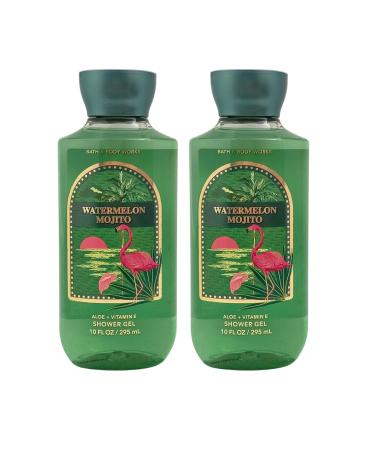 Bath & Body Works Shower Gel Gift Set of 2 10oz Each (Watermelon Mojito)
