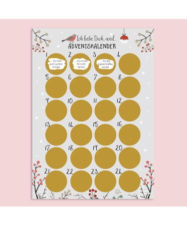 Nastami Advent Calendar - Scratch Off A3 Christmas Calendar | I Love You GRAY - International Shipping Available - Buy Online on GoSupps.com