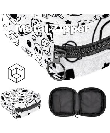 Multi-Colored Storage Bags for Women's Bandages & Menstrual Products - Portable Space Scribbles Design - Buy Online on GoSupps.com