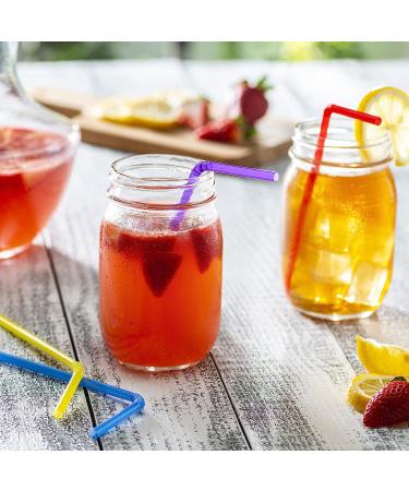 500 Count 7.75 Flexible Disposable Plastic Drinking Straws - Assorted Colors - Buy Online on GoSupps.com