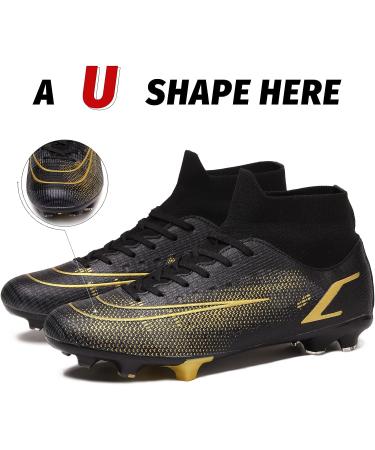 Patomio Eagle Men's Soccer Cleats - 10 Black - Ankle Support - Indoor/Outdoor Competition Training - Buy Online on GoSupps.com