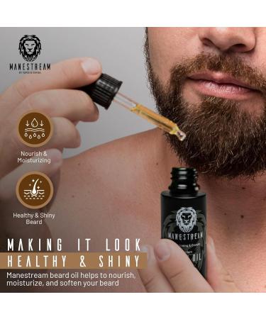 MAN & MANE Manestream Beard Oil for Men - Growth Oil with Jojoba Macadamia & Olive Oils (50ml) - Summer Orange - Buy Online on GoSupps.com