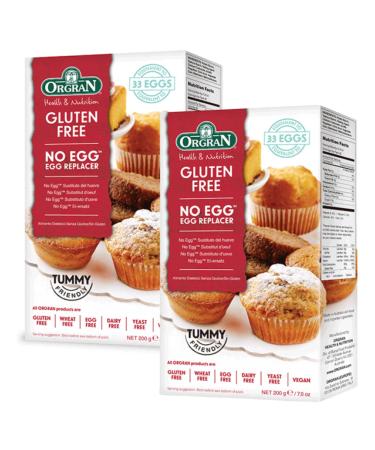 Egg Replacer Gluten Free Milk Free and GMO Free Bundle Containing Two 200g Packs of Orgran Egg Replacer for Meringue Pancakes Desserts Cakes