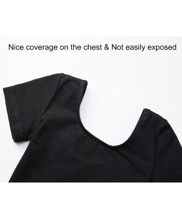 Domusgo Girls Short Sleeve Leotard | Breathable Cotton Dancewear for Children | Black Pink White | Size 7-8 Years - Buy Online on GoSupps.com