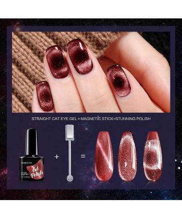 Morovan Cat-Eye Gel Nail Polish Kit - 6 Glitter 9D Magnetic Colors Set - Buy Online on GoSupps.com